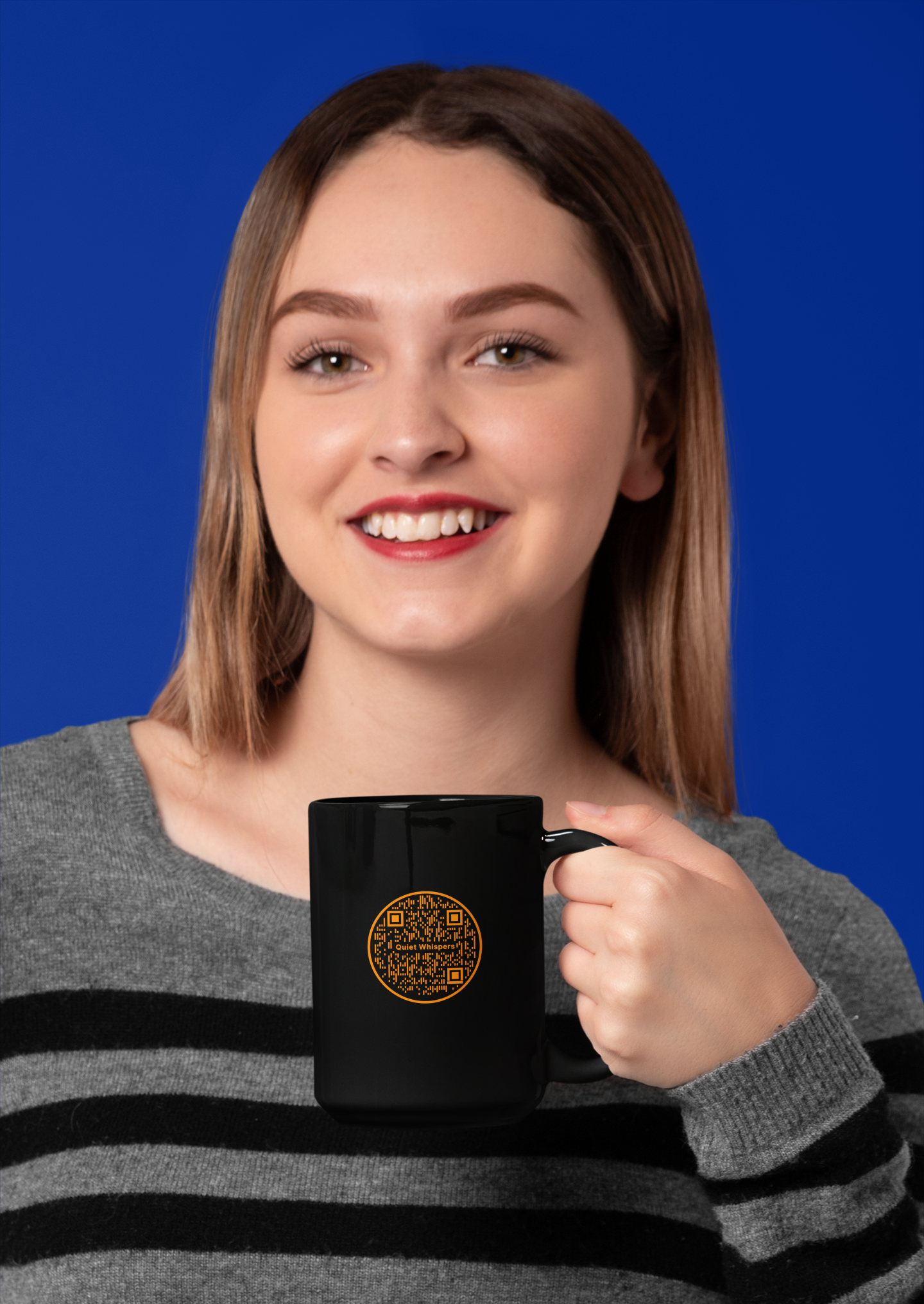Quiet Whispers-Gold on Black Glossy Mug