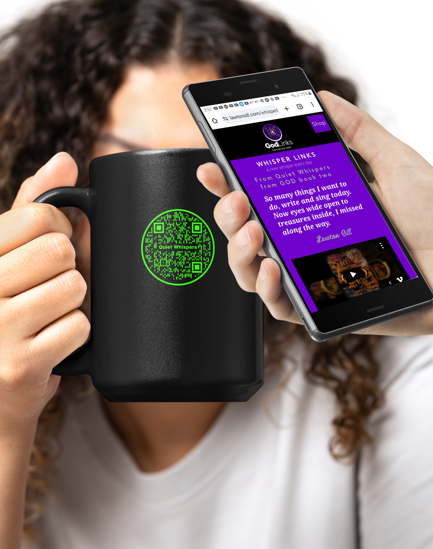 Quiet Whispers-Green on Black Glossy Mug