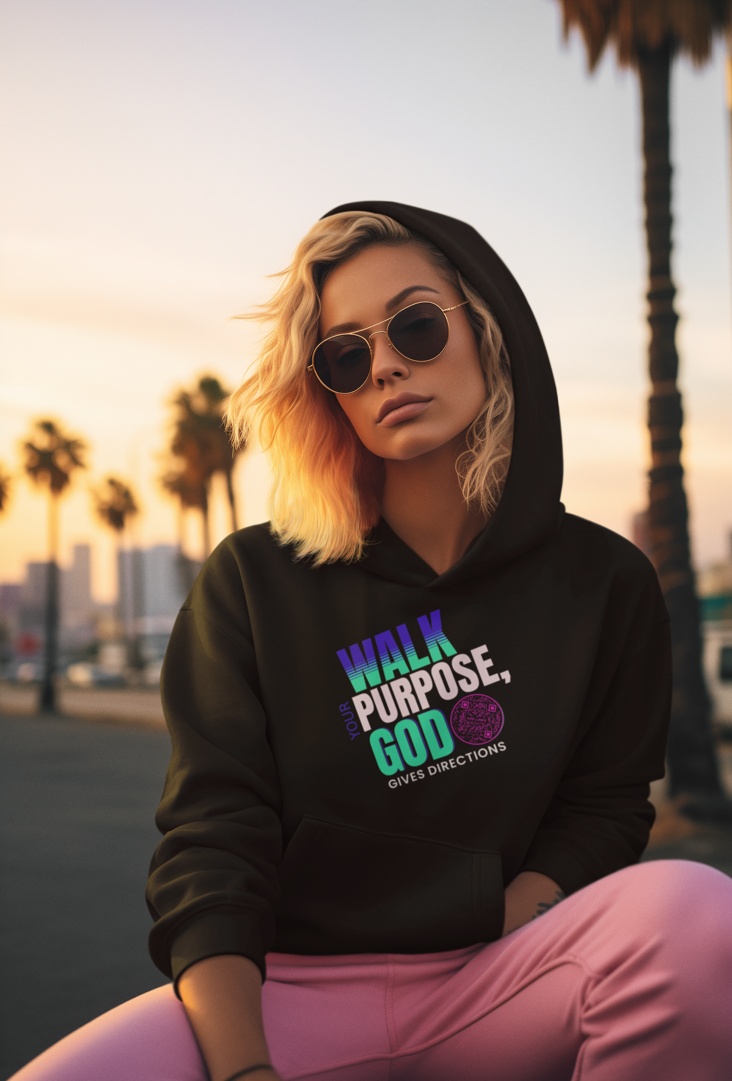 WALK YOUR PURPOSE-PINK-Unisex Hoodie