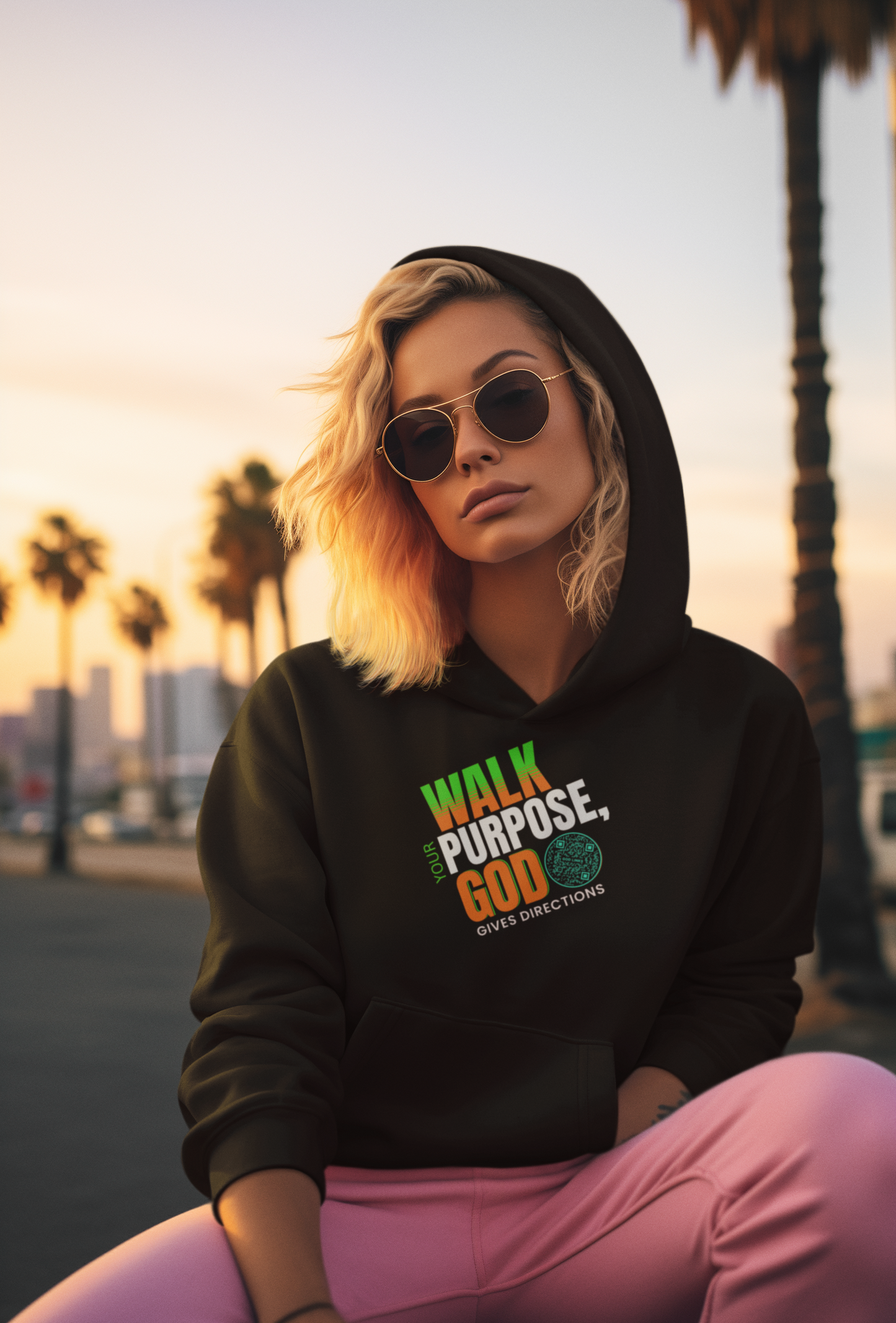WALK YOUR PURPOSE-TEAL-Unisex Hoodie
