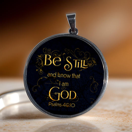 BE STILL-YELLOW-LARGE PENDANT