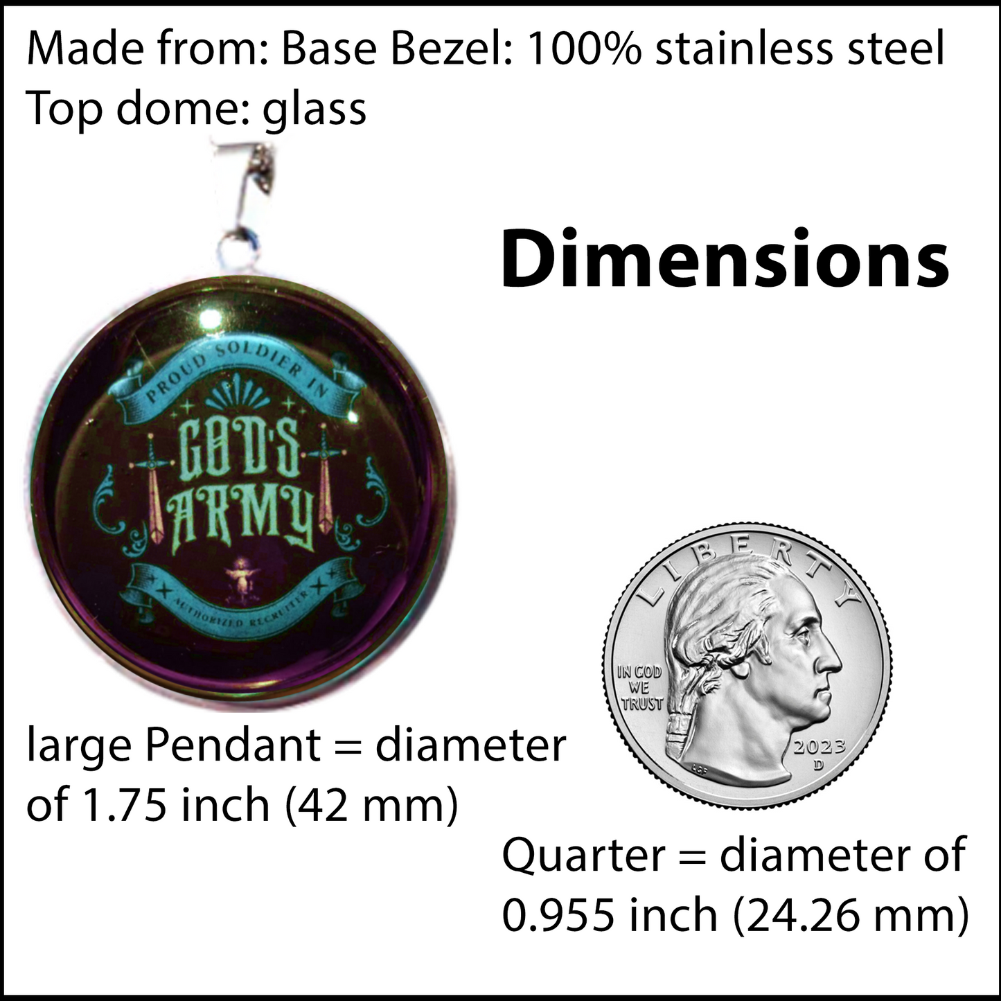 GODS ARMY-LIGHT BLUE-LARGE PENDANT