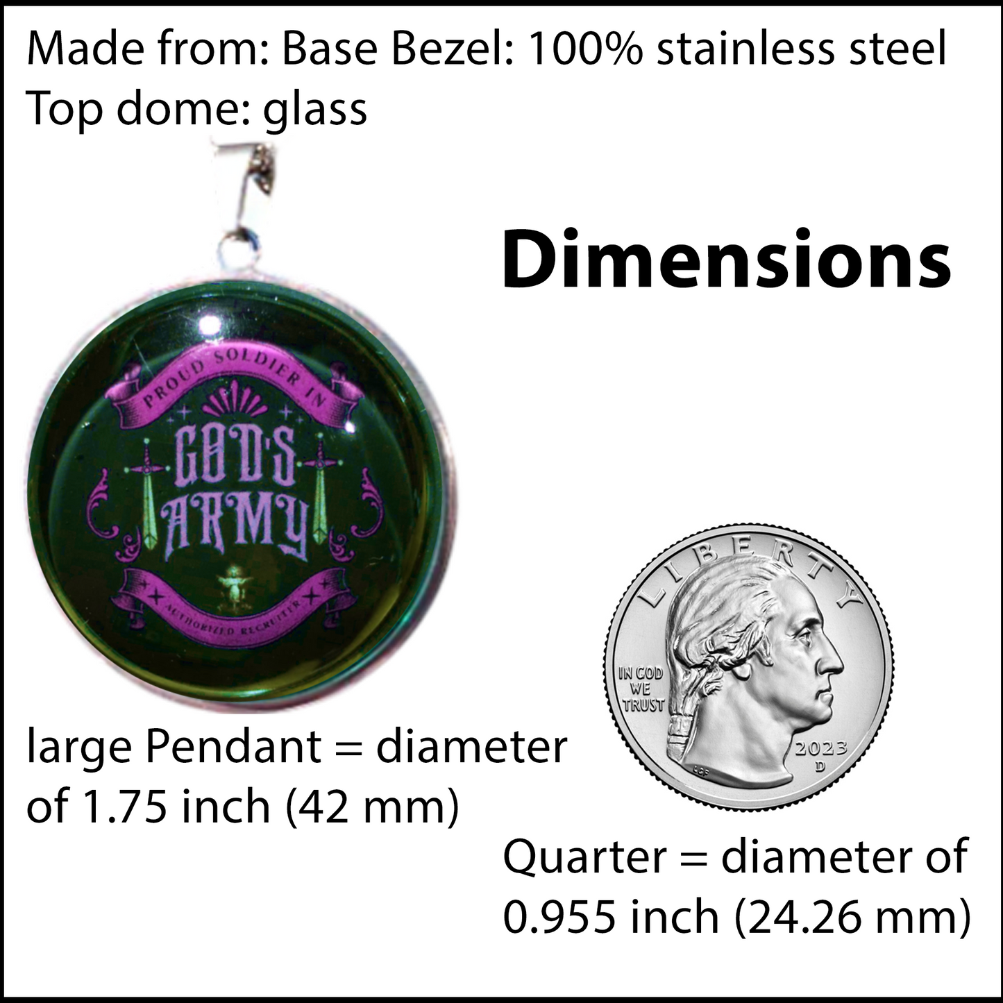 GODS ARMY-PINK-LARGE PENDANT