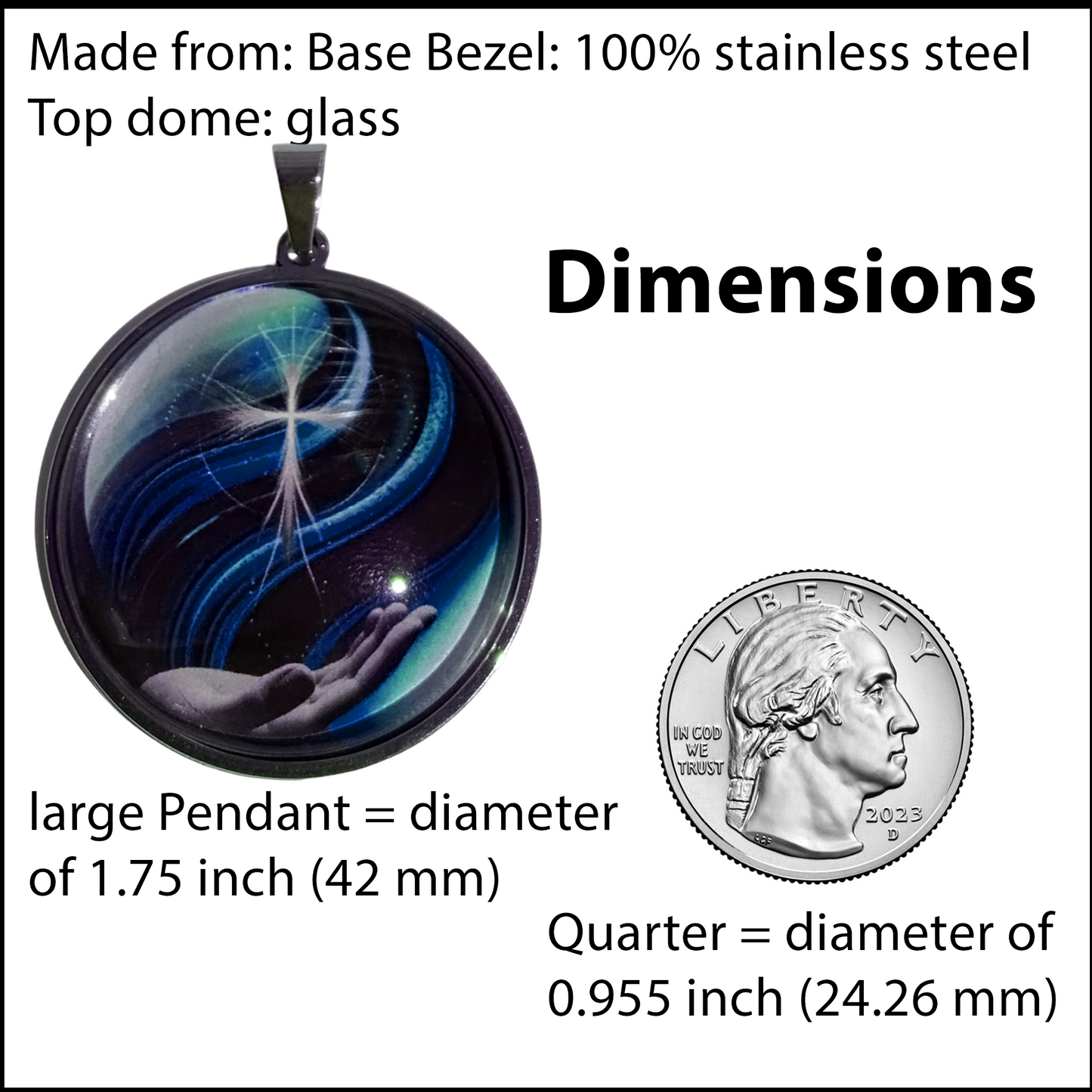 CROSS IN HAND-DARK BLUE-LARGE PENDANT