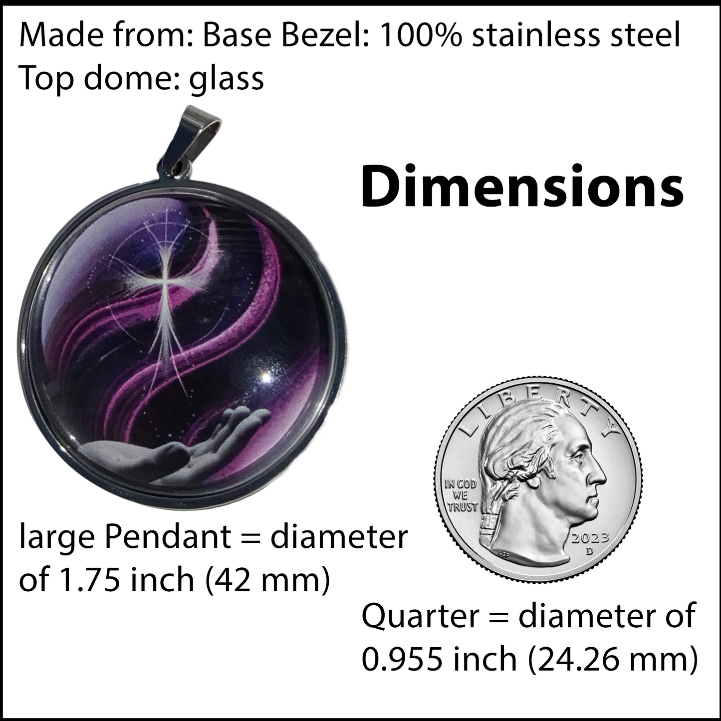 CROSS IN HAND-PURPLE-LARGE PENDANT