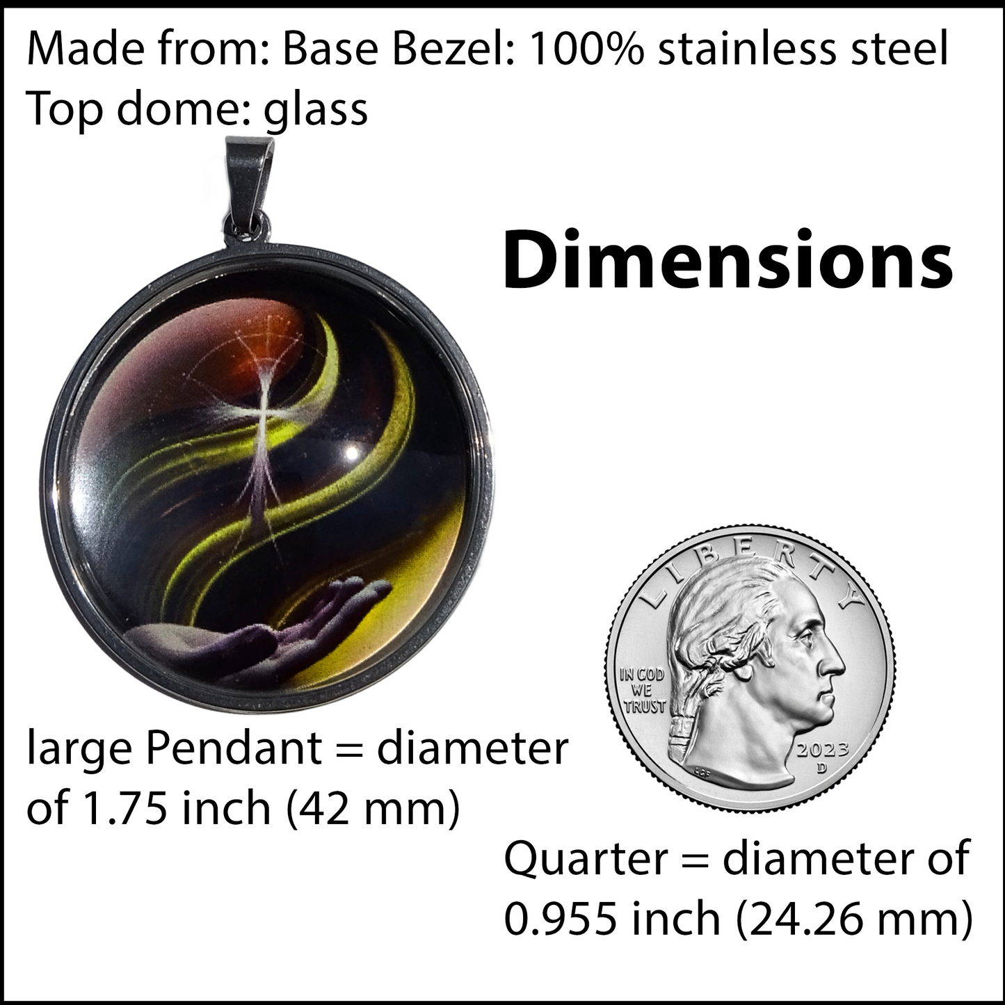 CROSS IN HAND-YELLOW-LARGE PENDANT