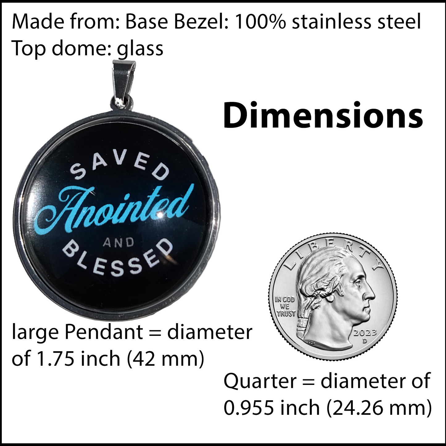 SAVED-LIGHT BLUE-LARGE PENDANT
