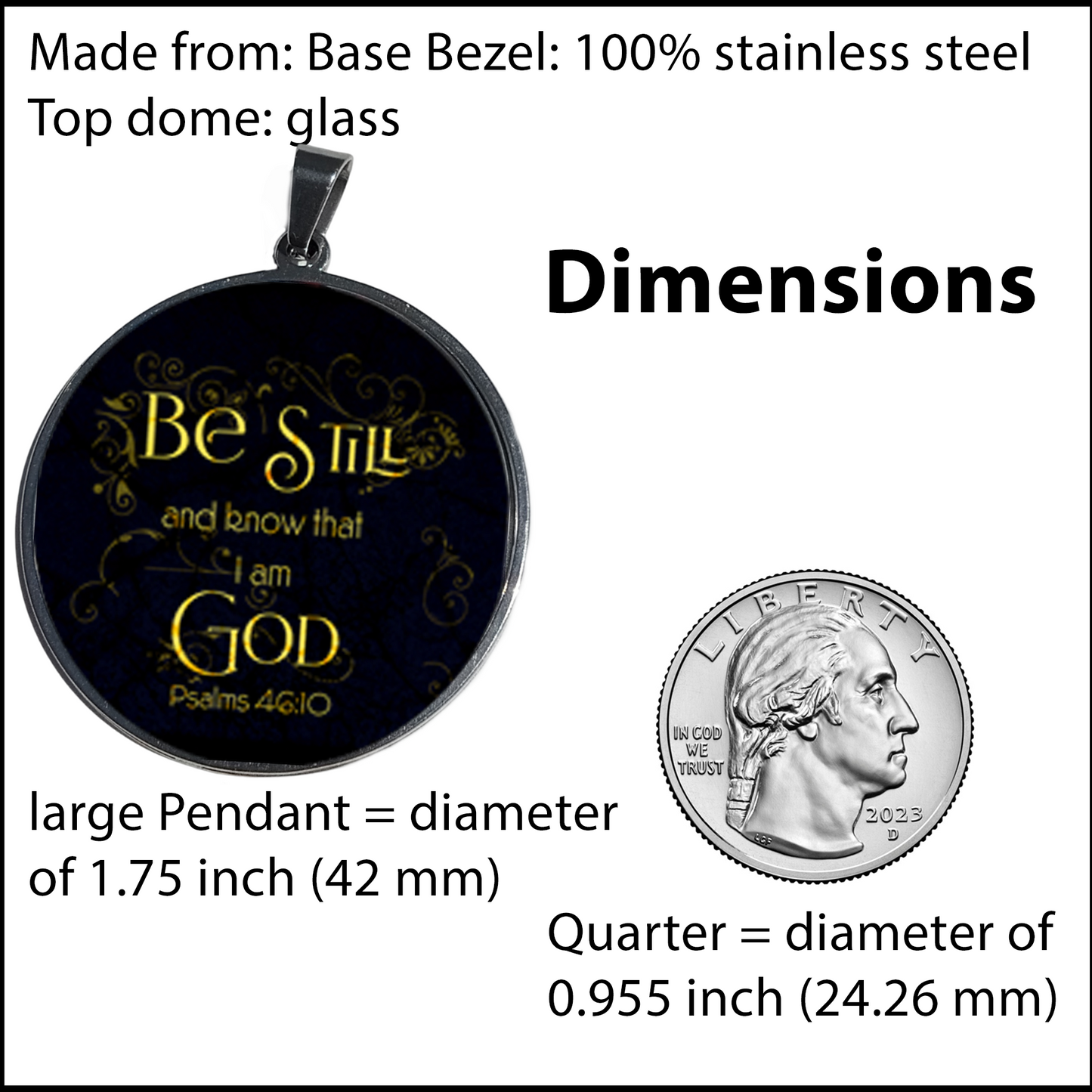 BE STILL-YELLOW-LARGE PENDANT