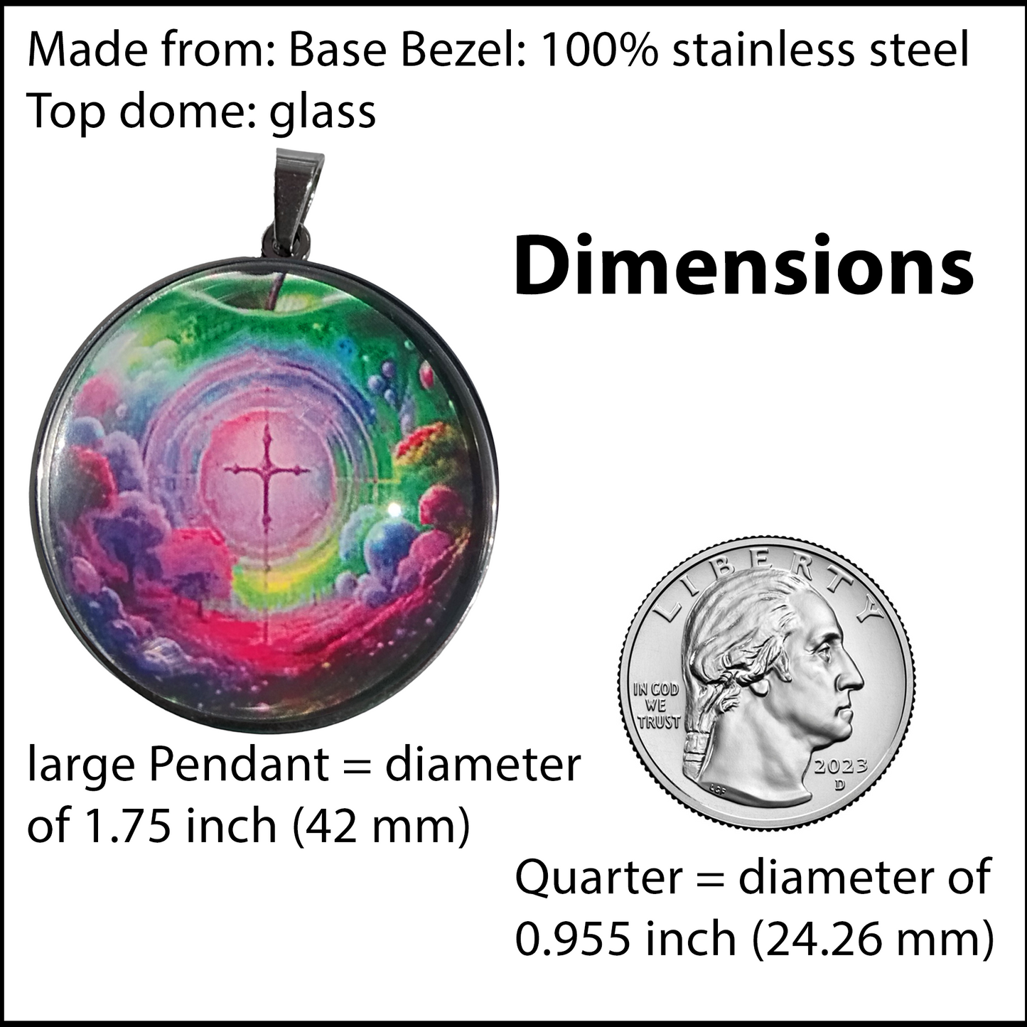 CROSS IN APPLE-PINK-LARGE PENDANT