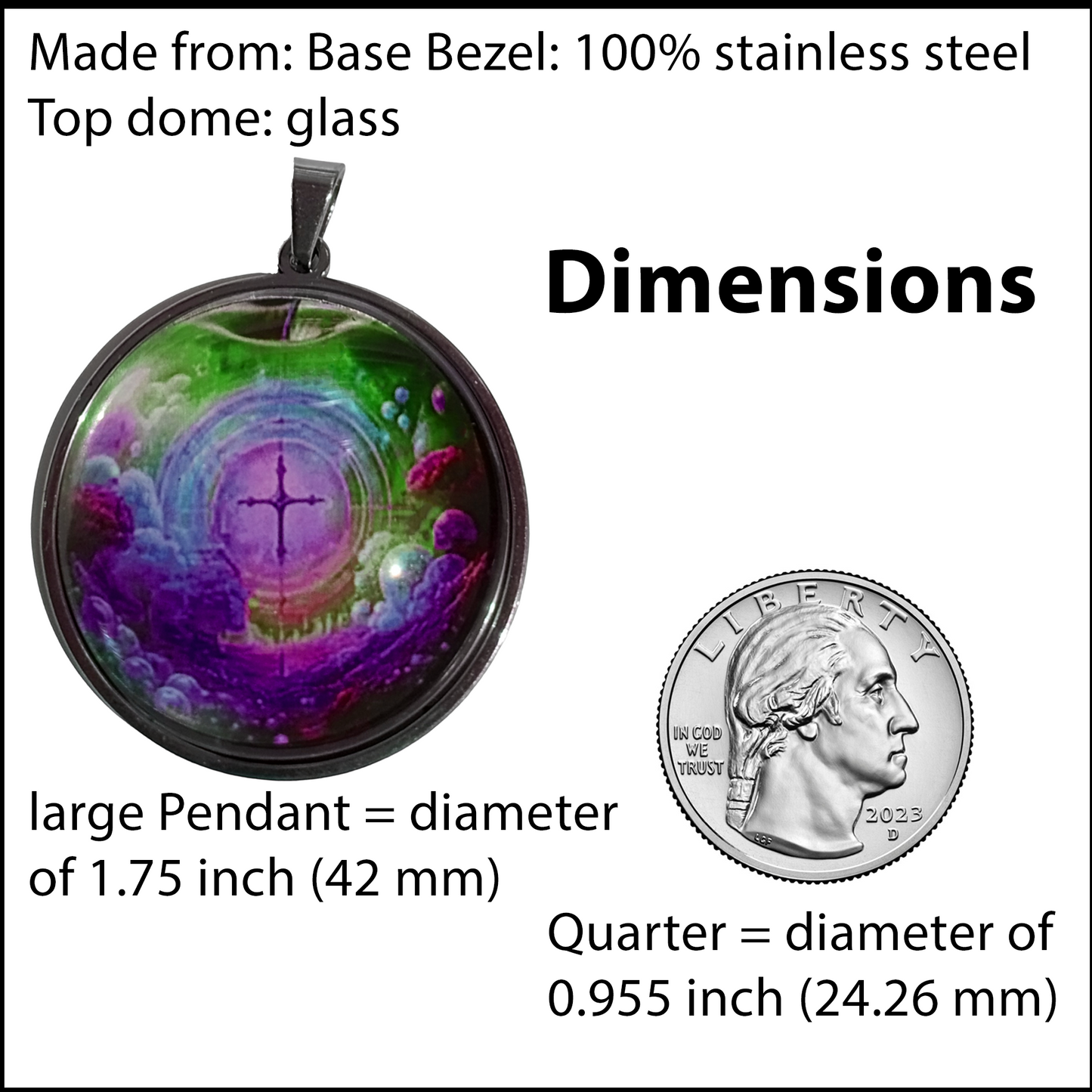 CROSS IN APPLE-PURPLE-LARGE PENDANT