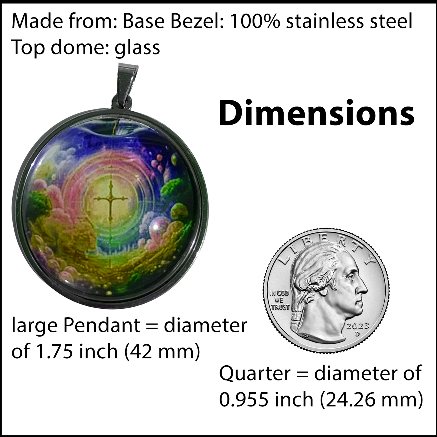CROSS IN APPLE-YELLOW-LARGE PENDANT