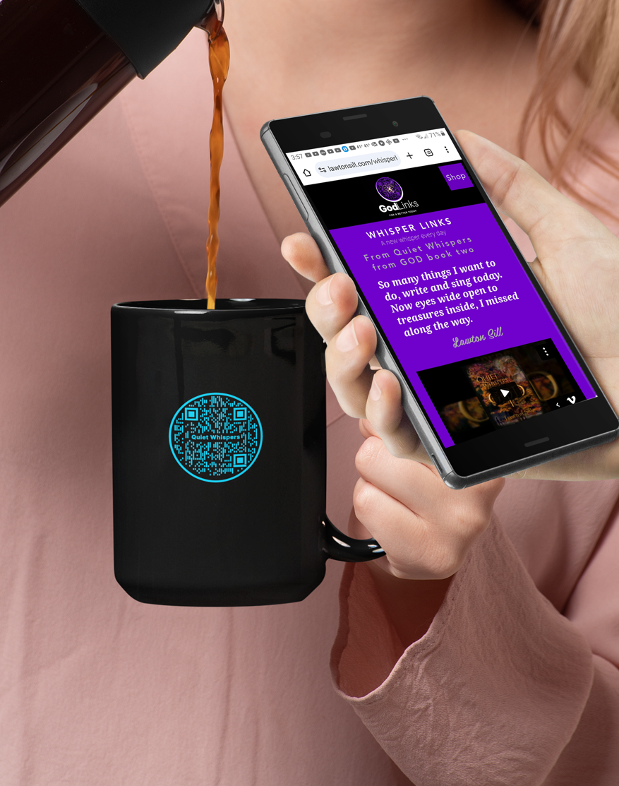Quiet Whispers-Blue on-Black Glossy Mug