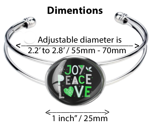 JOY PEACE LOVE-GREEN-CHRISTMAS BRACELET