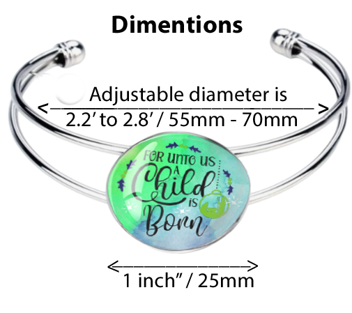 A CHILD IS BORN-GREEN-CHRISTMAS BRACELET