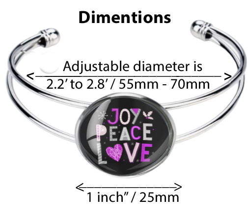 JOY PEACE LOVE-PINK-CHRISTMAS BRACELET