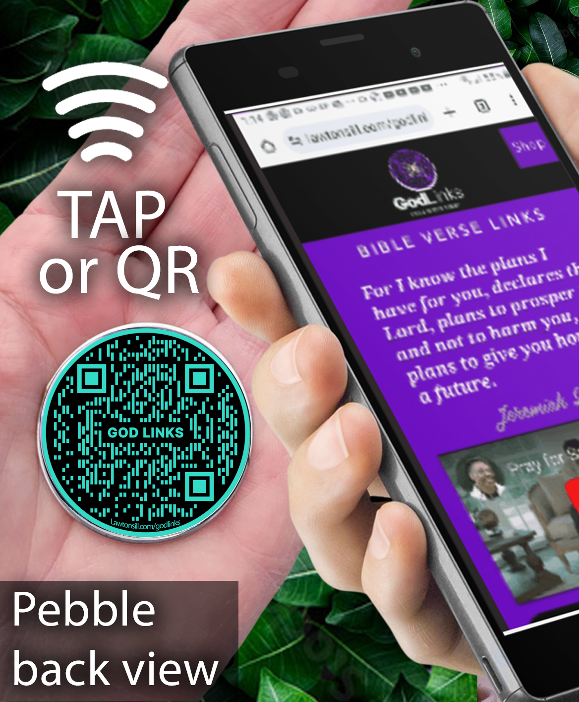 A CHILD IS BORN-GREEN-CHRISTMAS POCKET PEBBLE