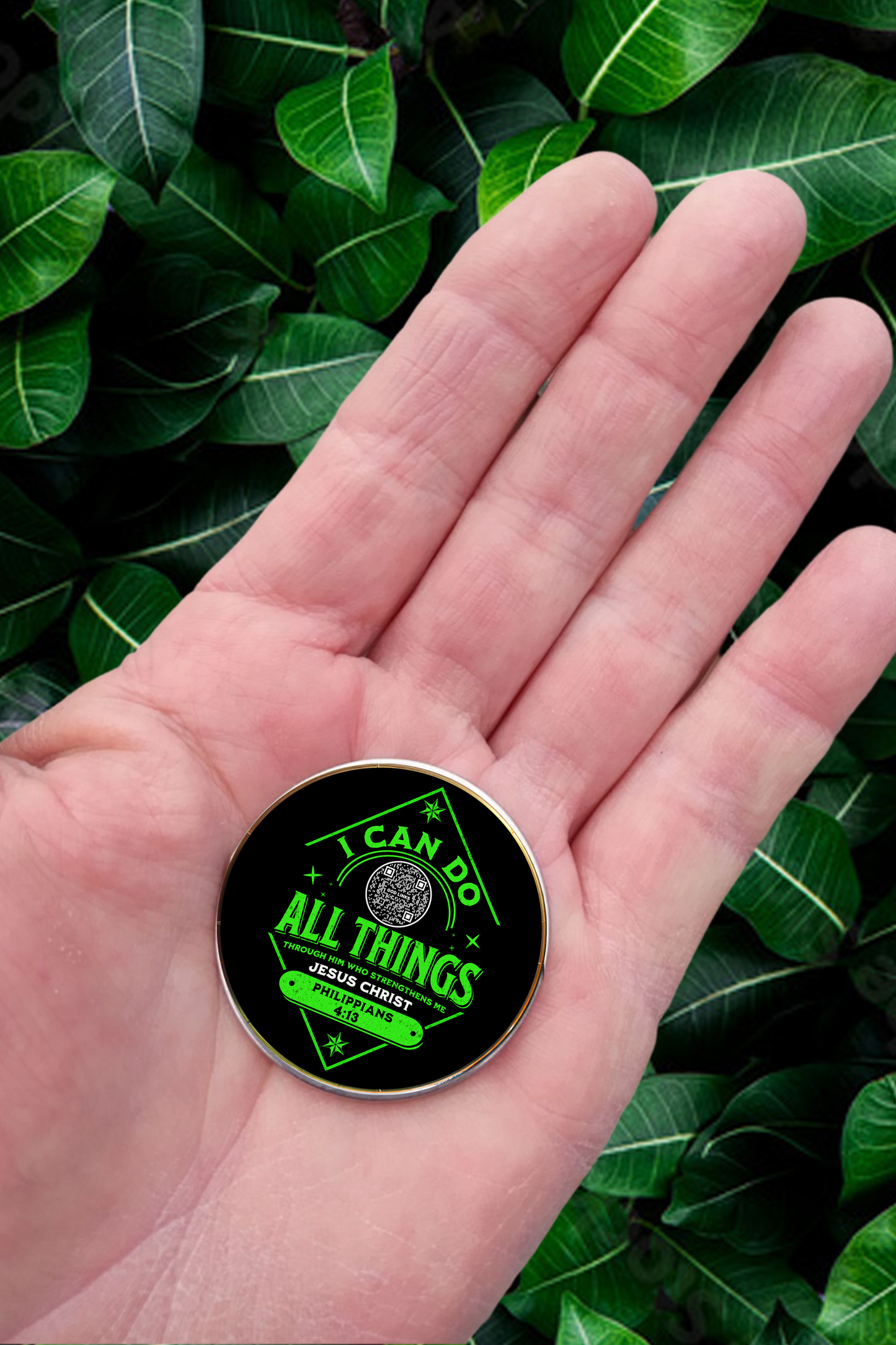 I CAN DO ALL THINGS-GREEN-POCKET PEBBLE