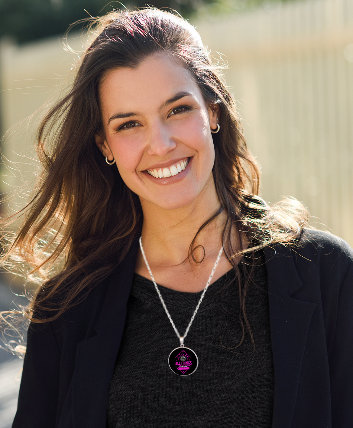 I CAN DO ALL THINGS-PINK-LARGE PENDANT