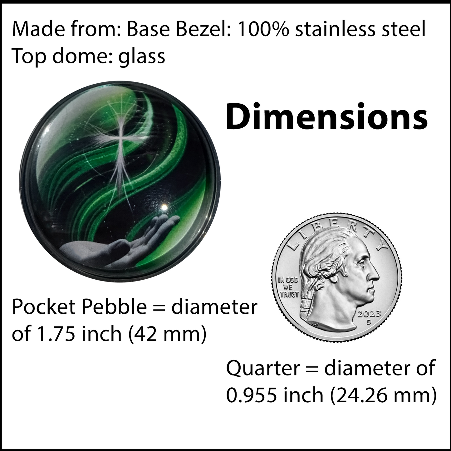 CROSS IN HAND-GREEN-POCKET PEBBLE