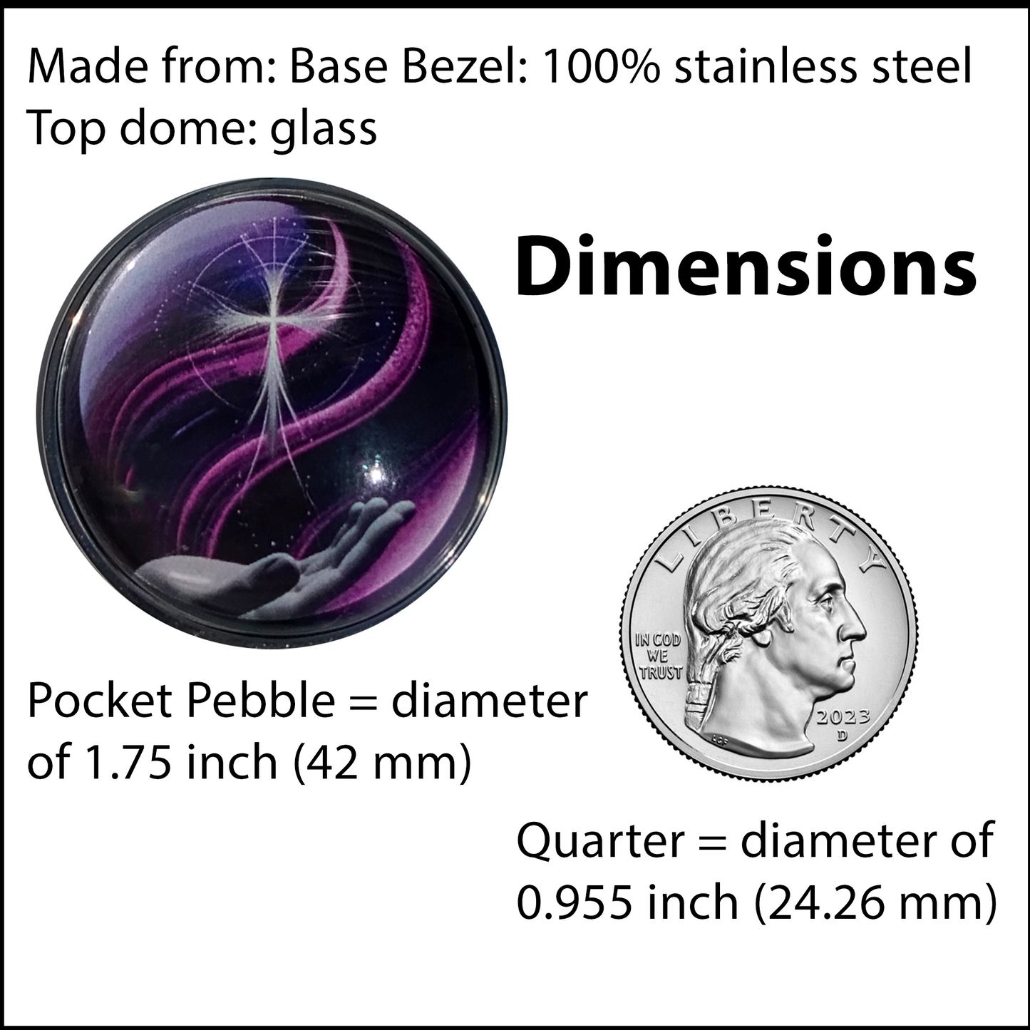 CROSS IN HAND-PURPLE-POCKET PEBBLE