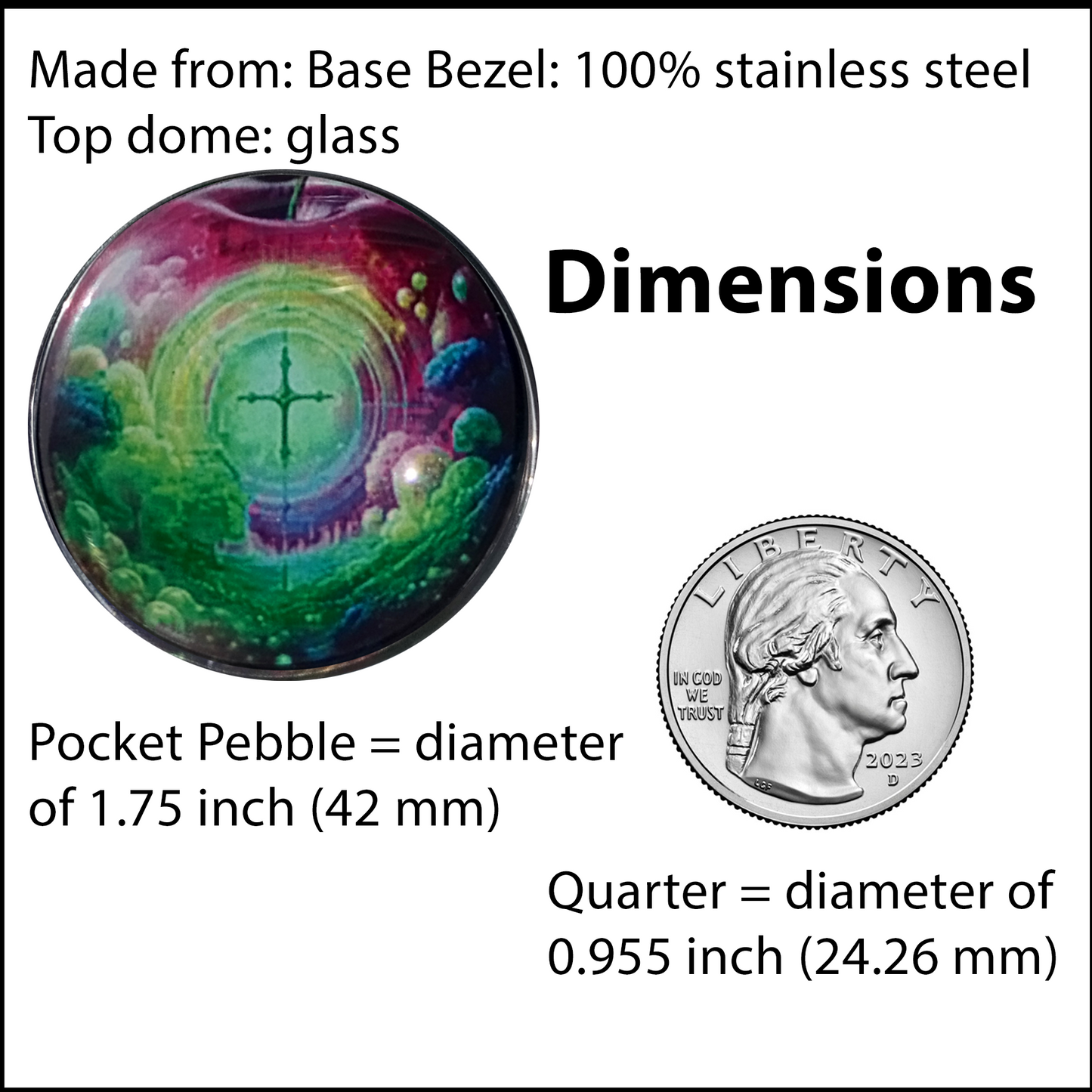 CROSS IN APPLE-GREEN-POCKET PEBBLE
