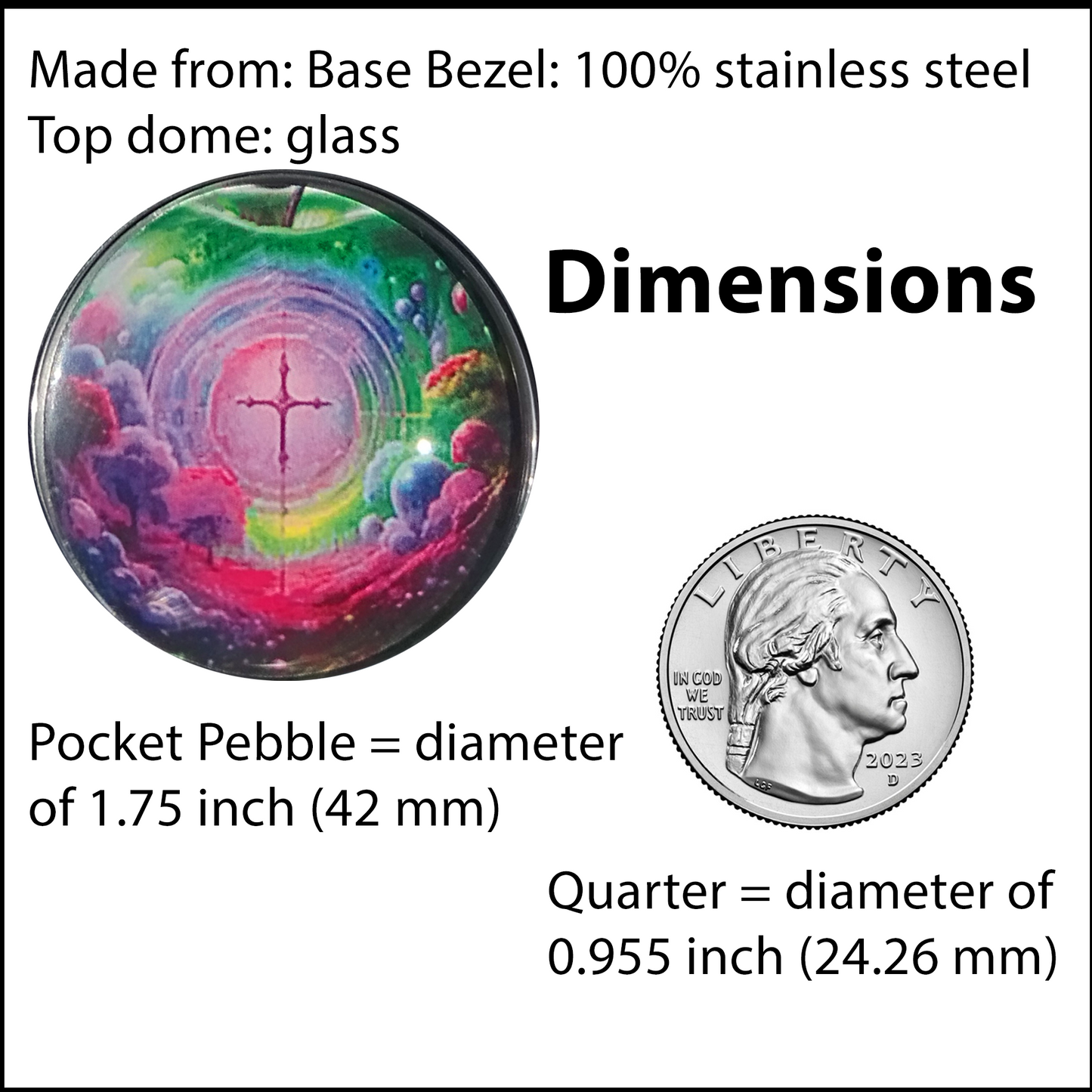 CROSS IN APPLE-PINK-POCKET PEBBLE