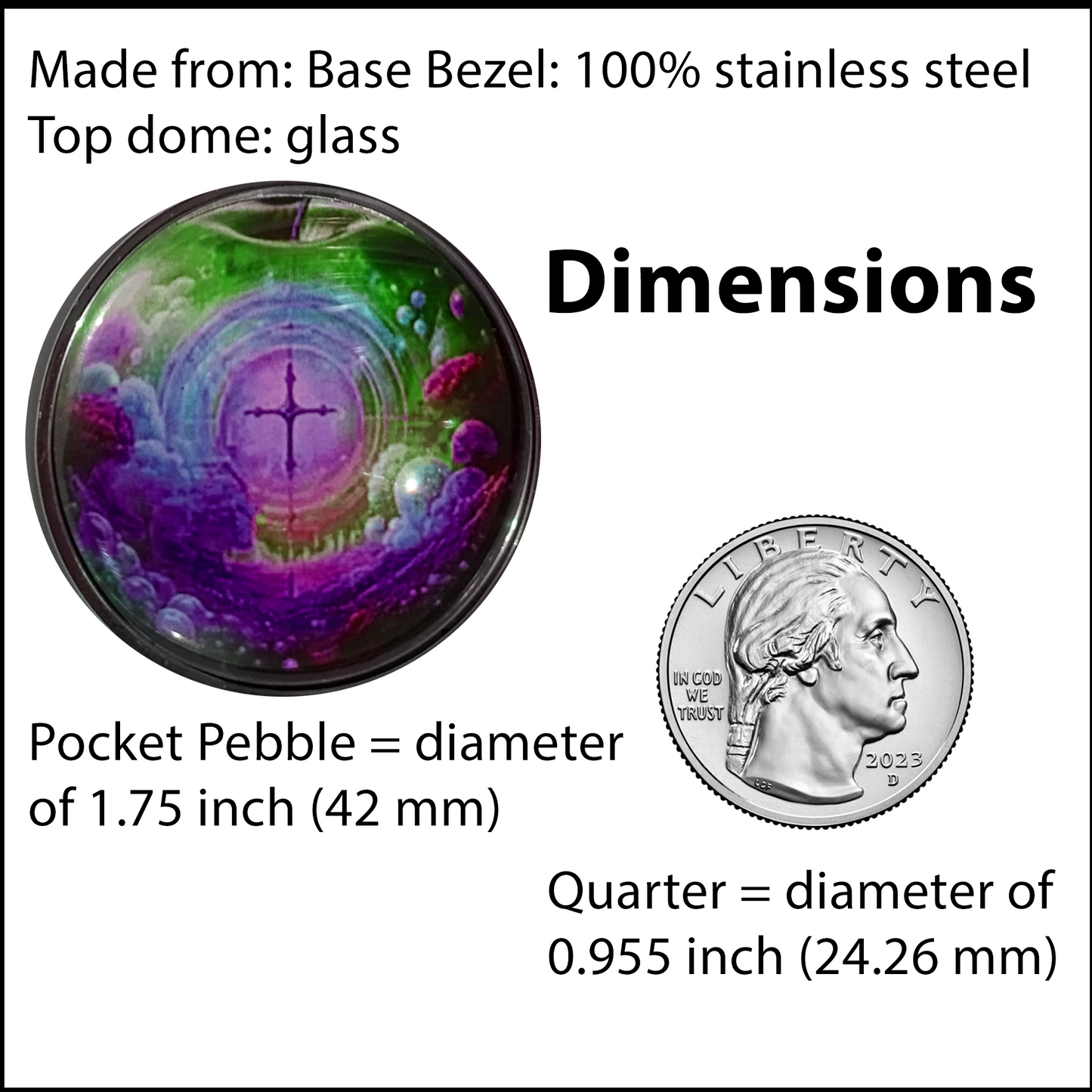 CROSS IN APPLE-PURPLE-POCKET PEBBLE