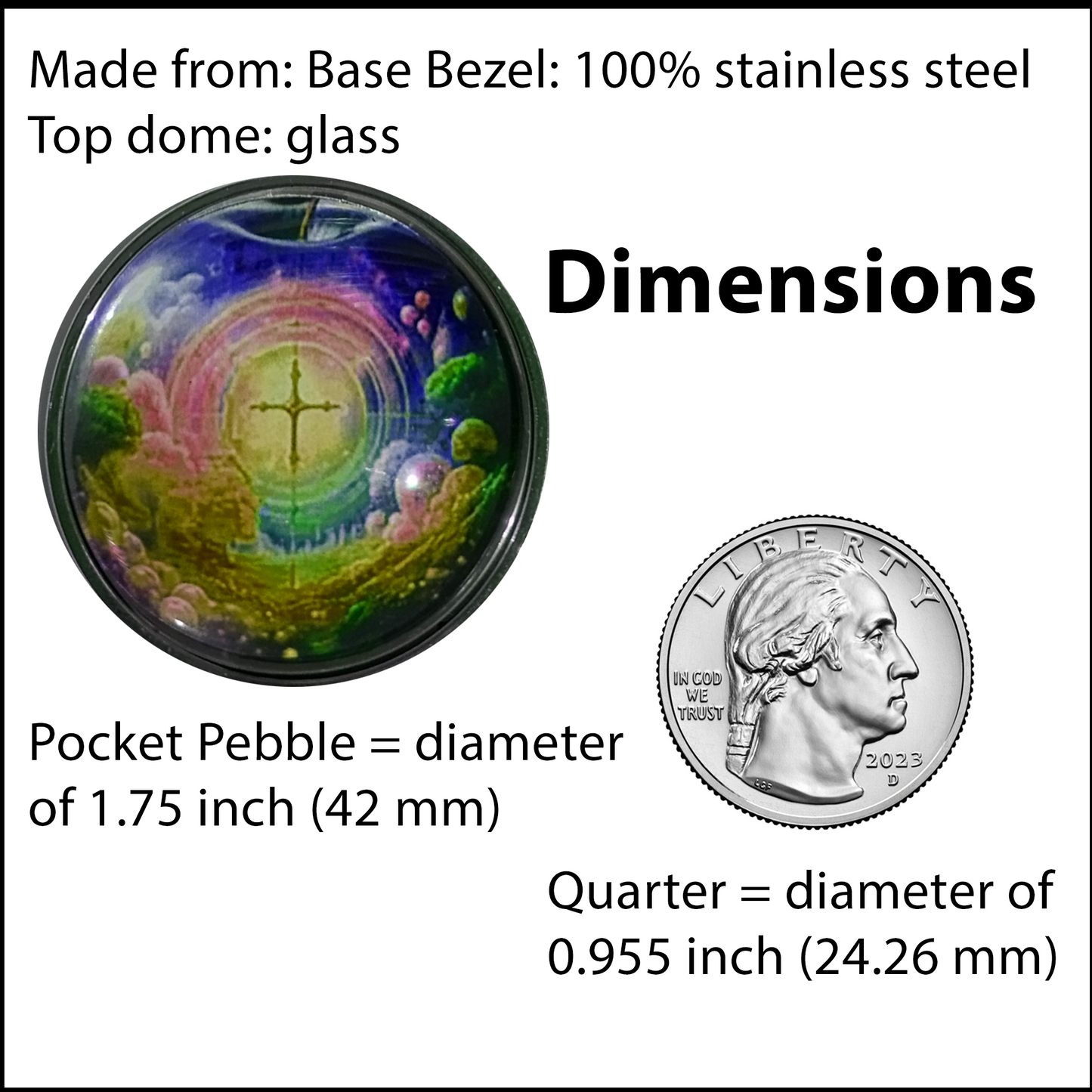 CROSS IN APPLE-YELLOW-POCKET PEBBLE