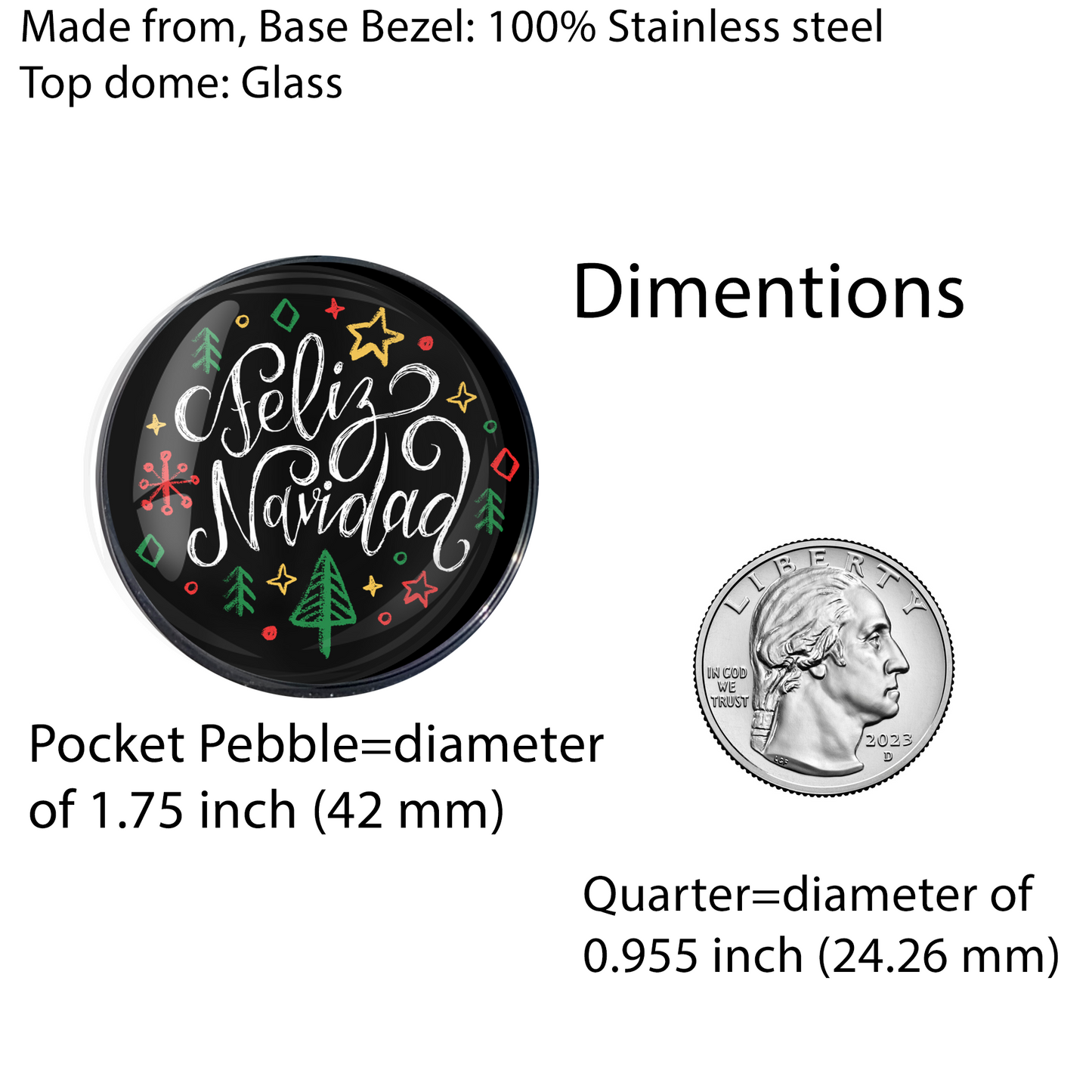 FELIZ NAVIDAD-CHRISTMAS-POCKET PEBBLE