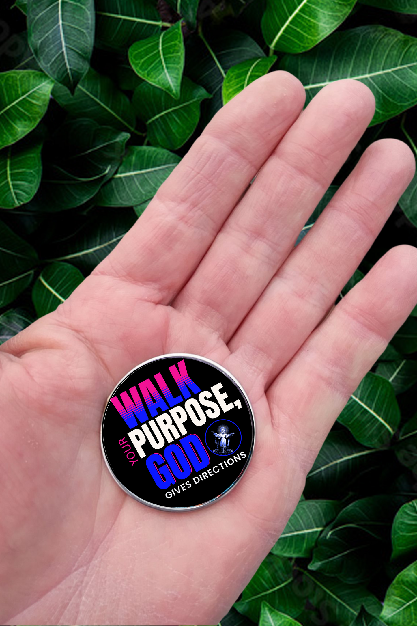 WALK YOUR PURPOSE-DARK BLUE-POCKET PEBBLE