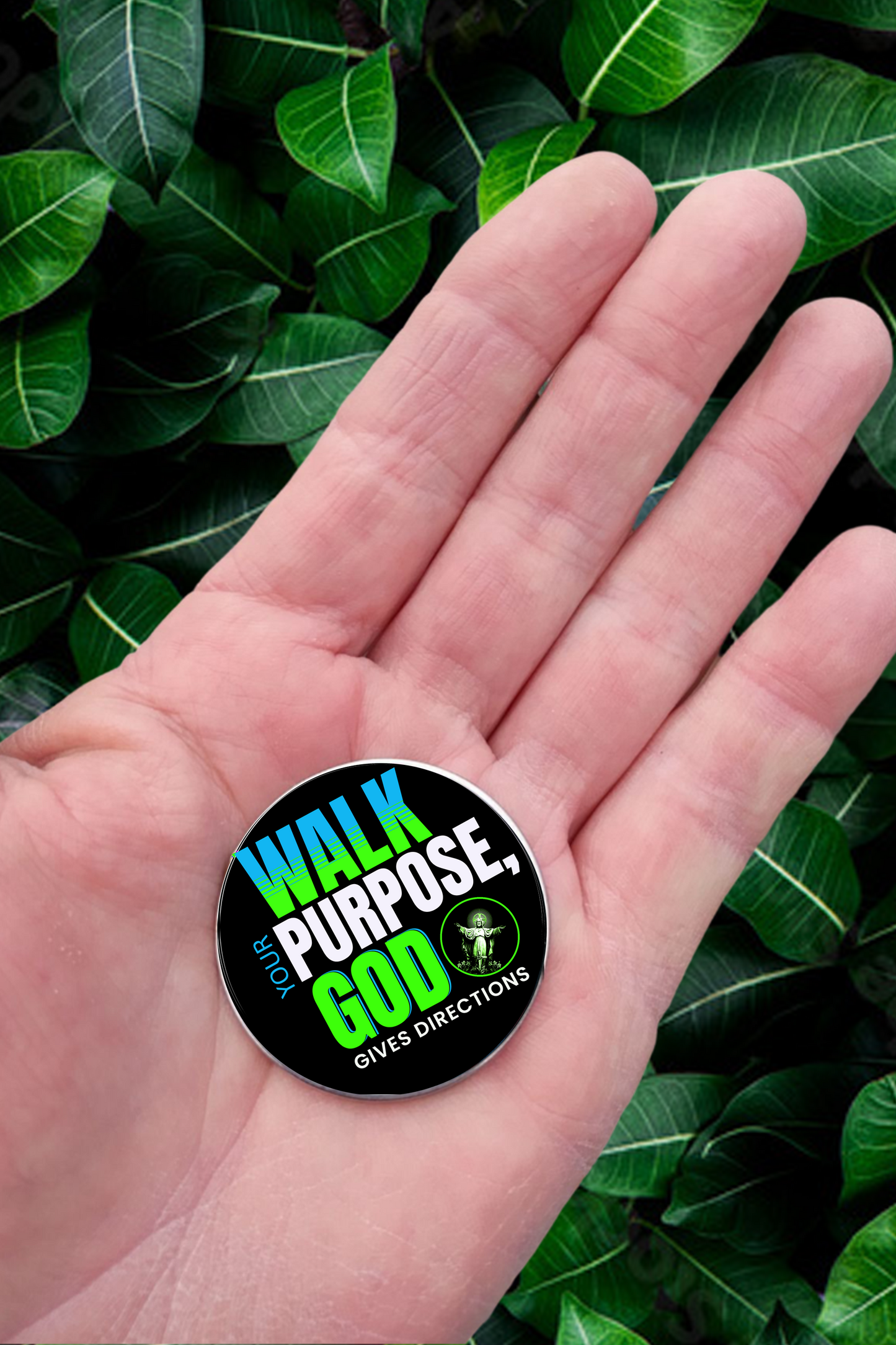 WALK YOUR PURPOSE-GREEN-POCKET PEBBLE