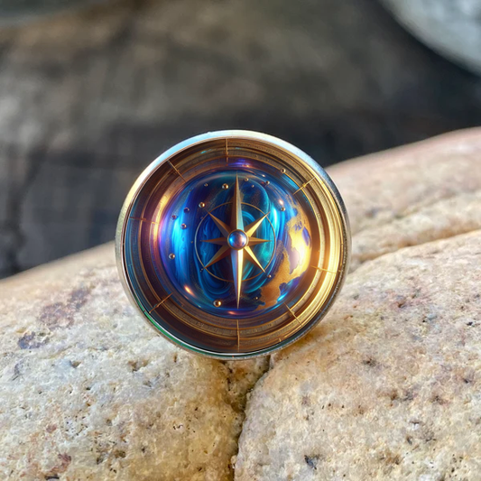 COMPASS-BLUE-LAPEL/HAT PIN