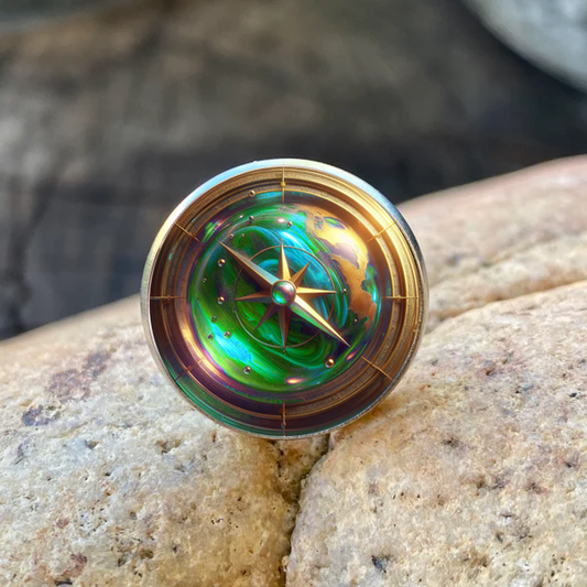 COMPASS-GREEN-LAPEL/HAT PIN