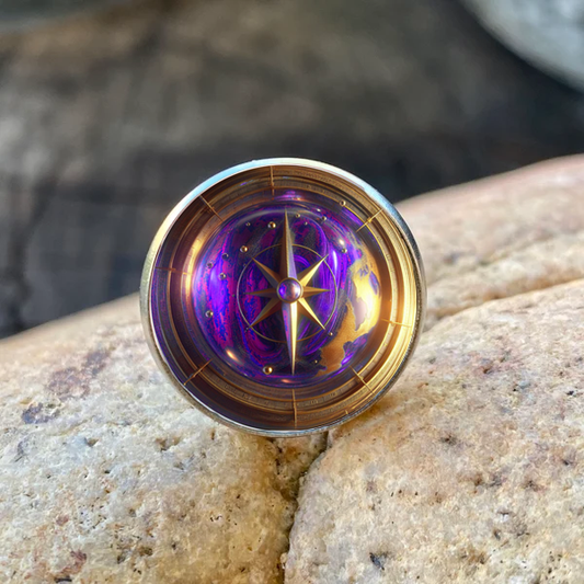 COMPASS-PURPLE-LAPEL/HAT PIN