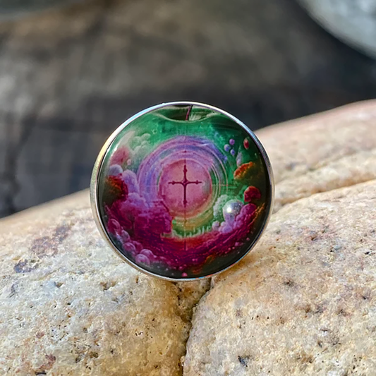 APPLE-PINK-LAPEL/HAT PIN