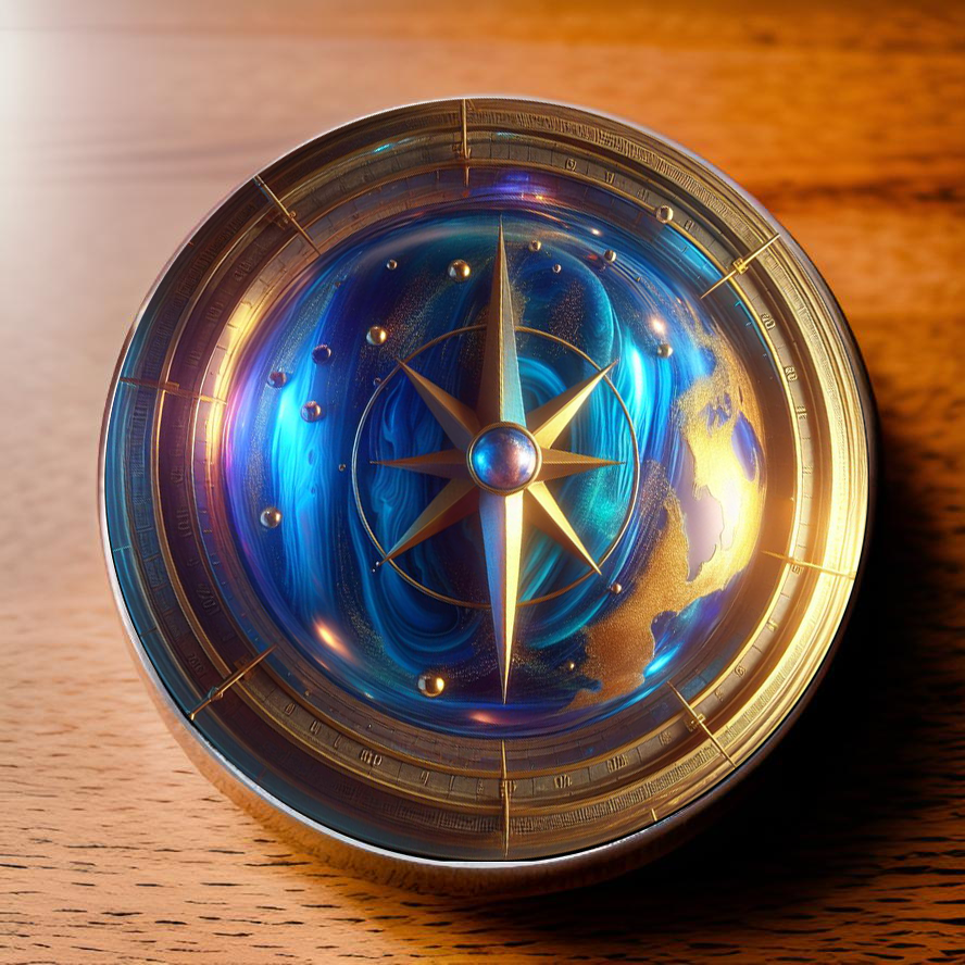 COMPASS-BLUE-POCKET PEBBLE