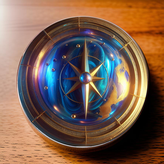 COMPASS-BLUE-POCKET PEBBLE