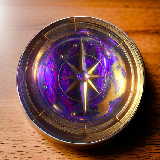 COMPASS-PURPLE-POCKET PEBBLE