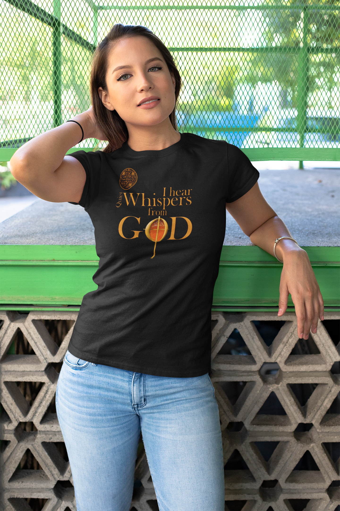 Quiet Whispers-Orange on Black-Unisex t-shirt