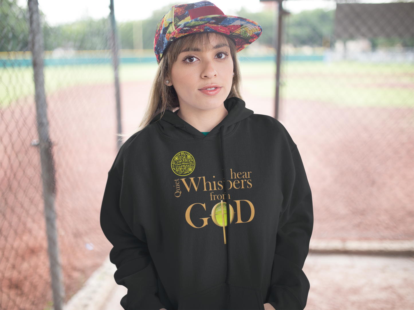 Quiet Whispers-Yellow on Black-Unisex Hoodie