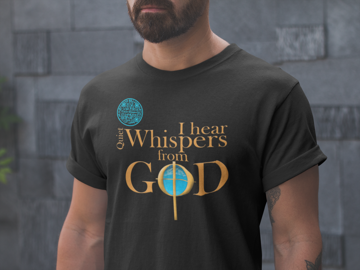 Quiet Whispers-Light Blue on Black-Unisex t-shirt