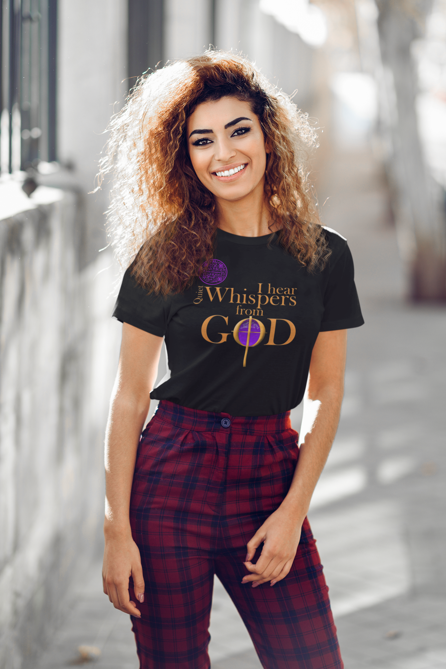 Quiet Whispers-Purple on Black-Unisex t-shirt
