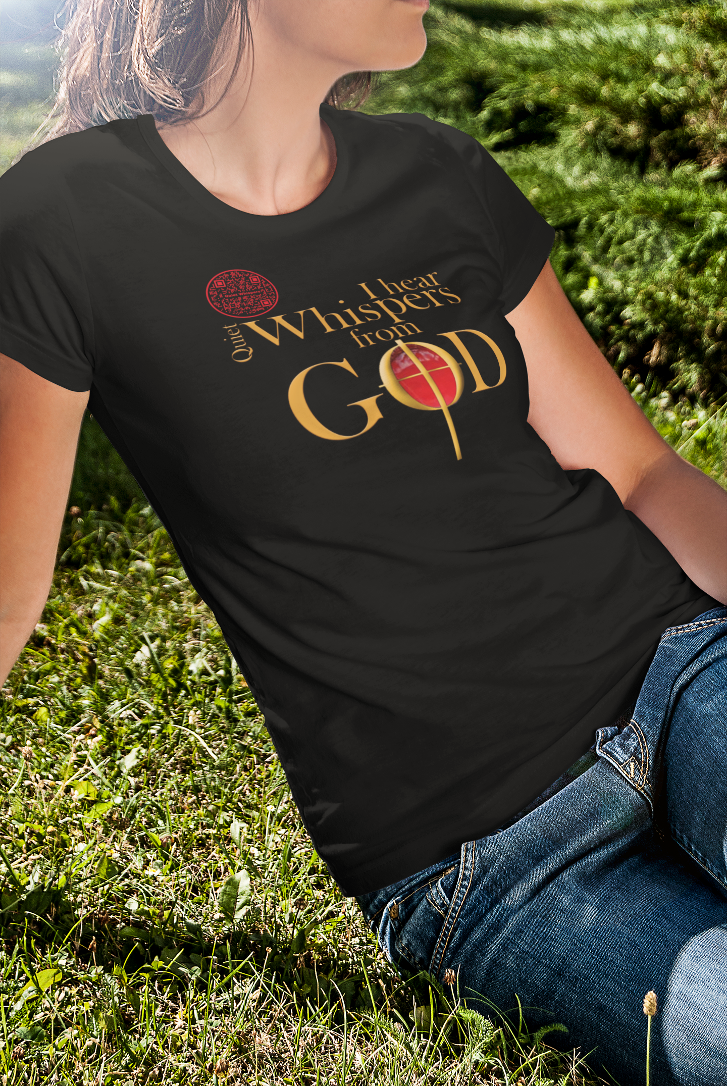 Quiet Whispers-Red on Black-Unisex t-shirt