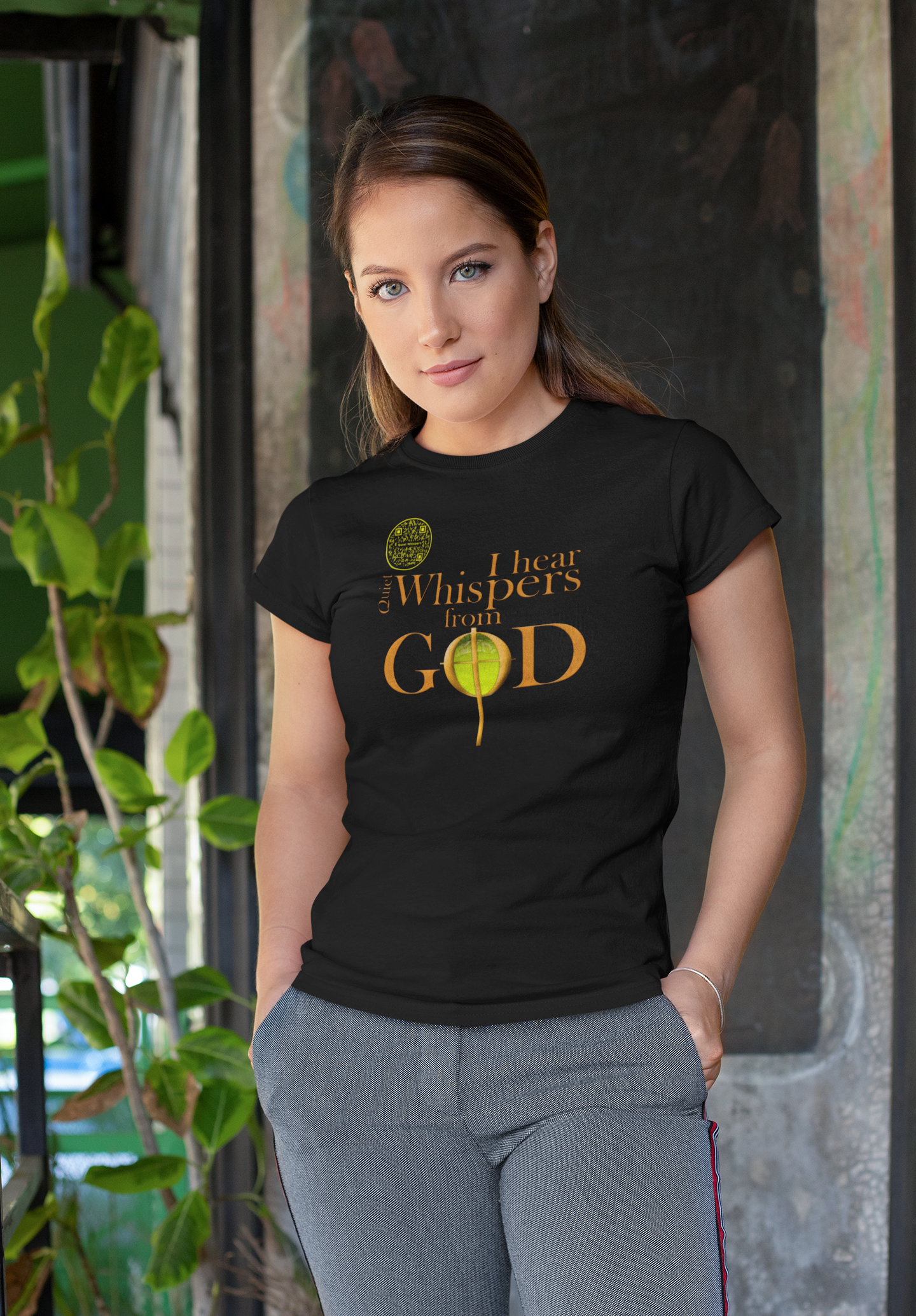 Quiet Whispers-Yellow on Black-Unisex t-shirt