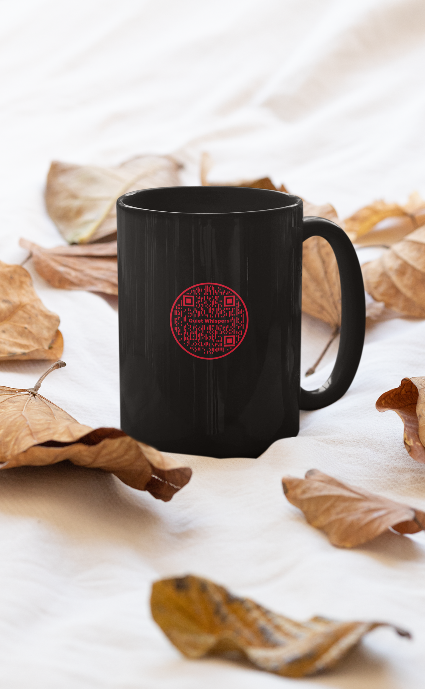 Quiet Whisper-Red on Black Glossy Mug