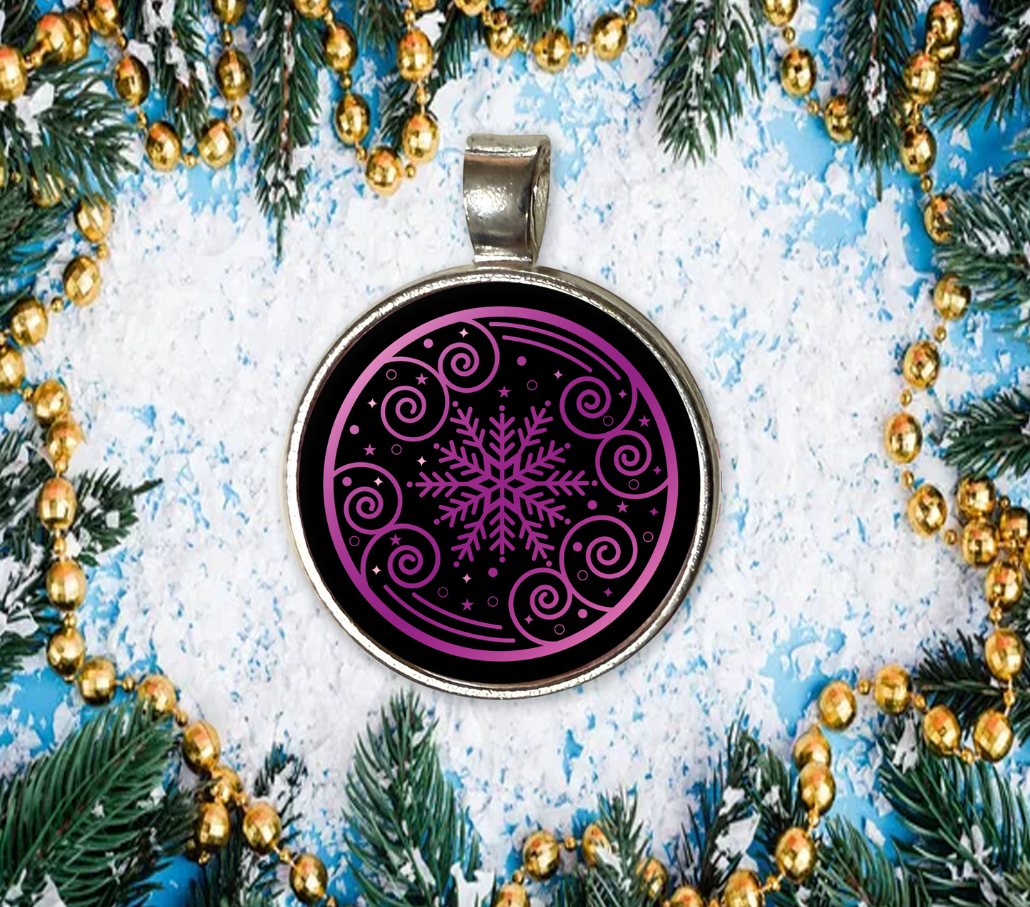 SNOWFLAKE-PINK-CHRISTMAS-SM PENDANT