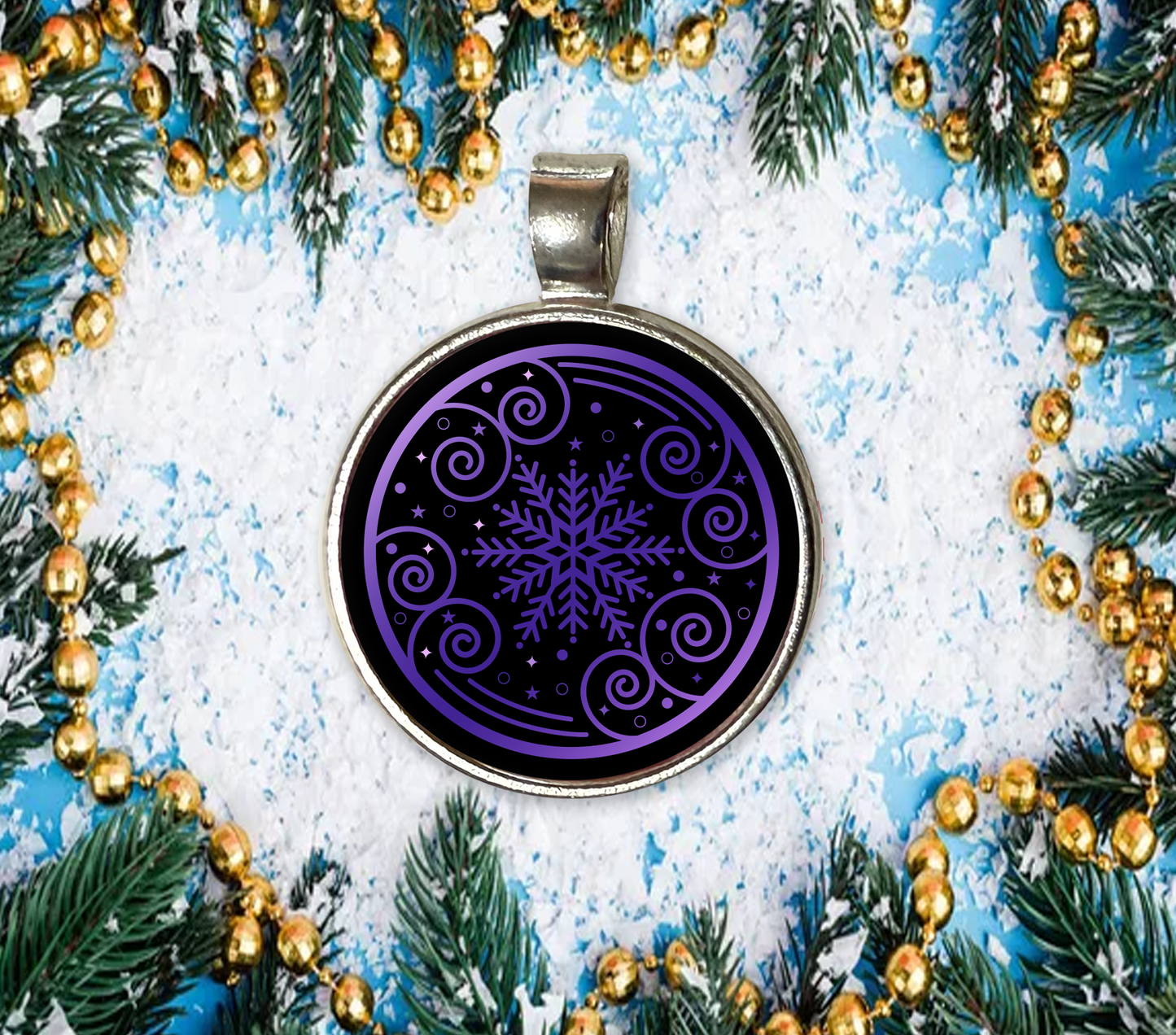 SNOWFLAKE-PURPLE-CHRISTMAS-SM PENDANT