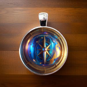 COMPASS-BLUE-SMALL PENDANT