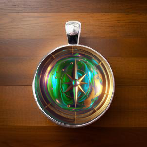 COMPASS-GREEN-SMALL PENDANT