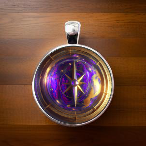 COMPASS-PURPLE-SMALL PENDANT